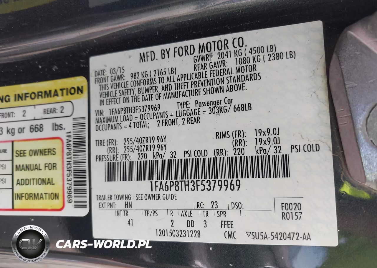 2015 Ford Mustang Ecoboost VIN:1FA6P8TH3F5379969 - 9