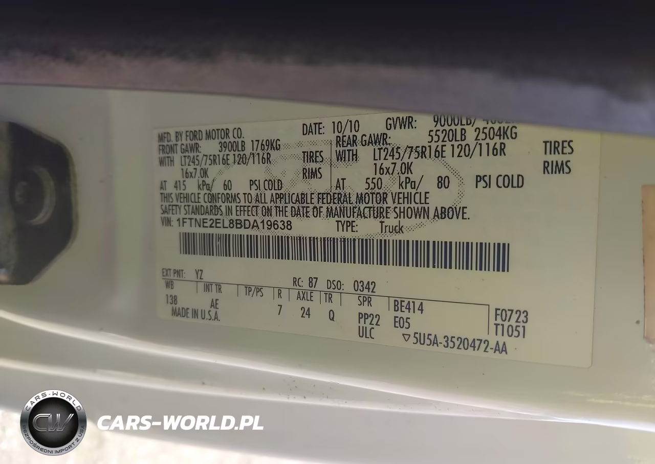 2011 Ford E-250 Commercial VIN:1FTNE2EL8BDA19638 - 9