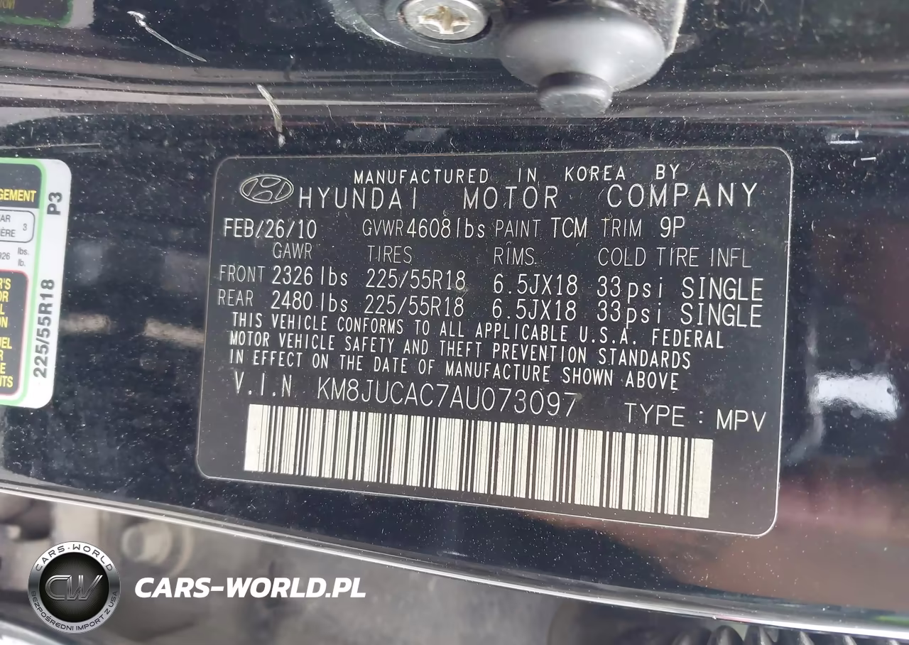 2010 Hyundai Tucson Limited VIN:KM8JUCAC7AU073097 - 9