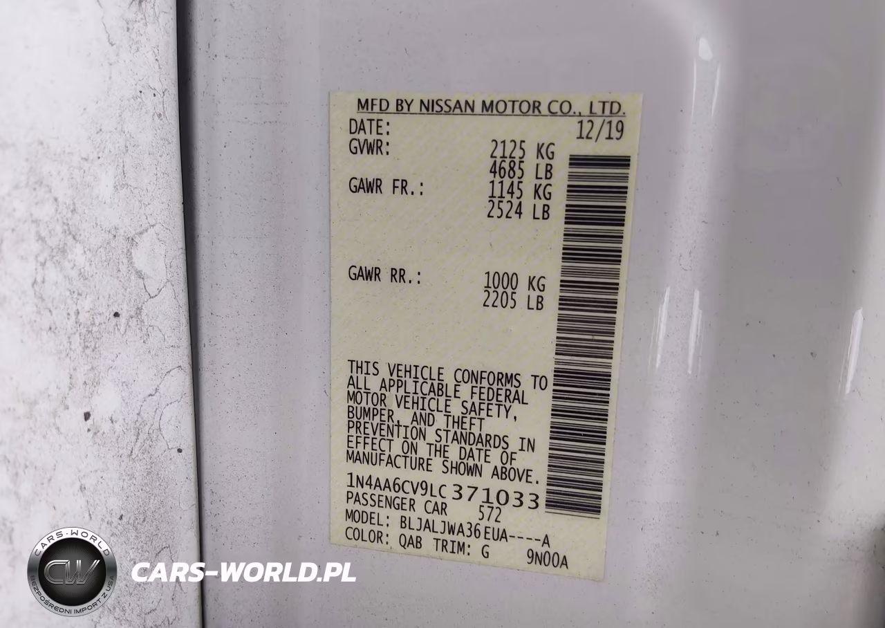 2020 Nissan Maxima Sv Xtronic Cvt VIN:1N4AA6CV9LC371033 - 9