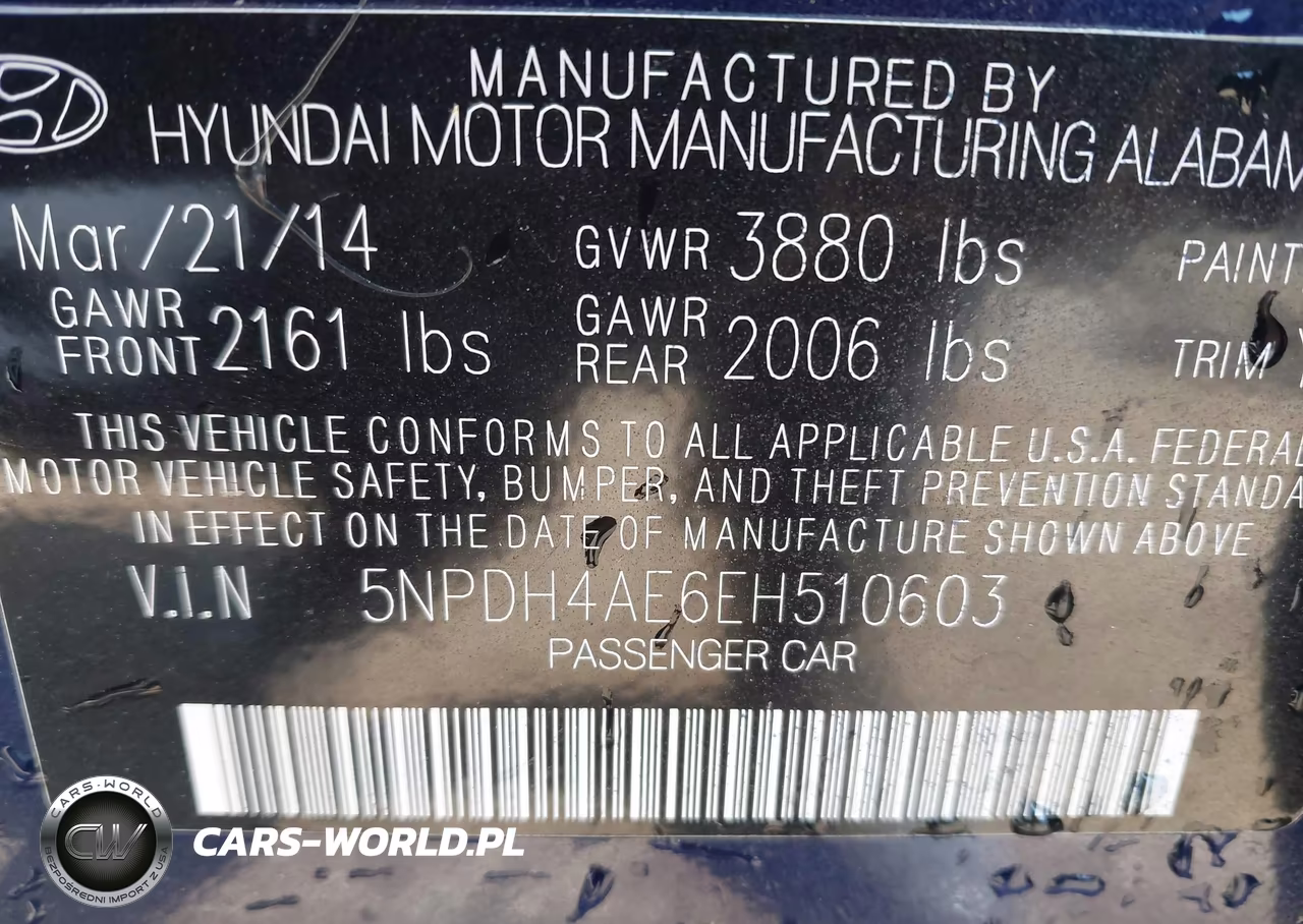 2014 Hyundai Elantra Se VIN:5NPDH4AE6EH510603 - 9