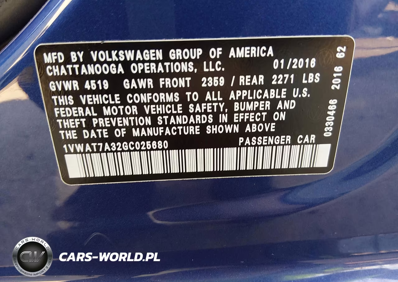 2016 Volkswagen Passat 1.8T S VIN:1VWAT7A32GC025680 - 9