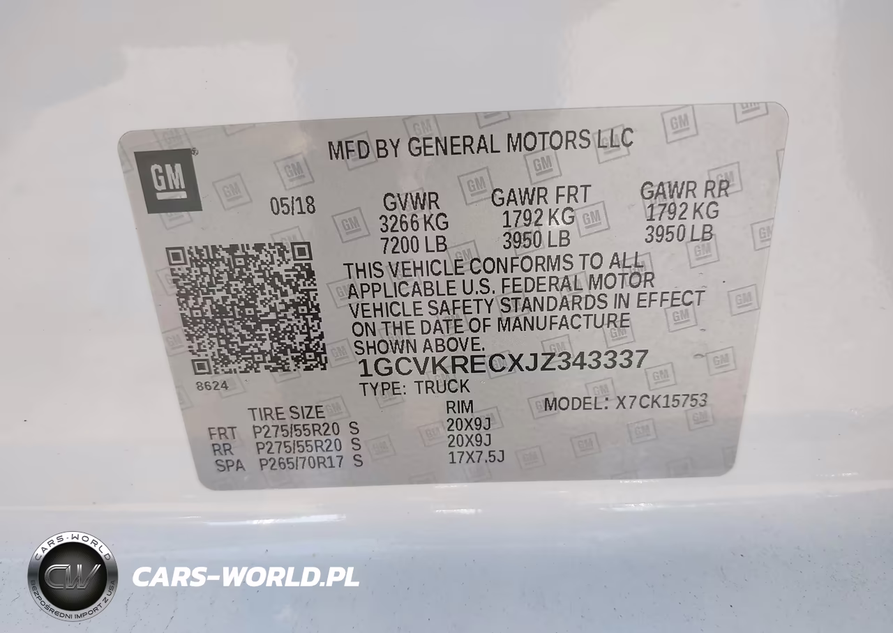 2018 Chevrolet Silverado 1500 2Lt VIN:1GCVKRECXJZ343337 - 9