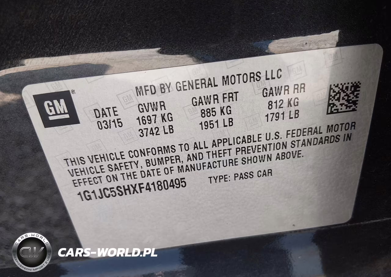 2015 Chevrolet Sonic Lt Auto VIN:1G1JC5SHXF4180495 - 9