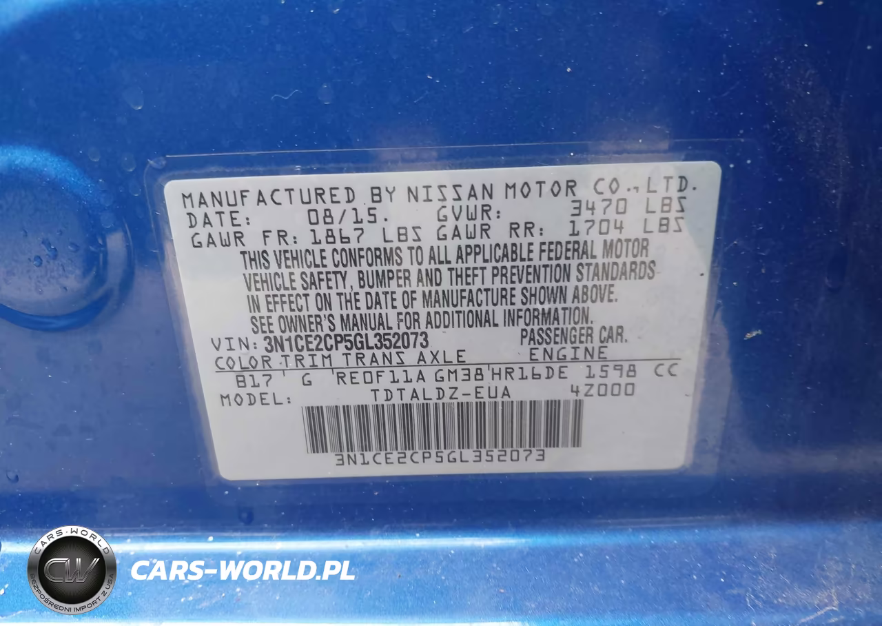 2016 Nissan Versa Note S (Sr)-S Plus-Sl-Sr-Sv VIN:3N1CE2CP5GL352073 - 9