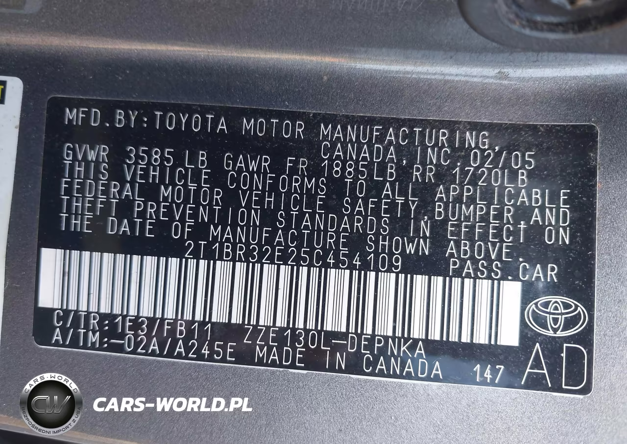 2005 Toyota Corolla Le VIN:2T1BR32E25C454109 - 9
