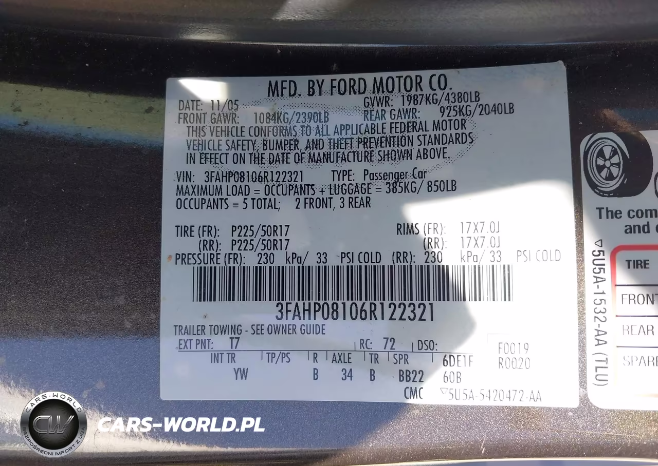 2006 Ford Fusion Sel VIN:3FAHP08106R122321 - 9
