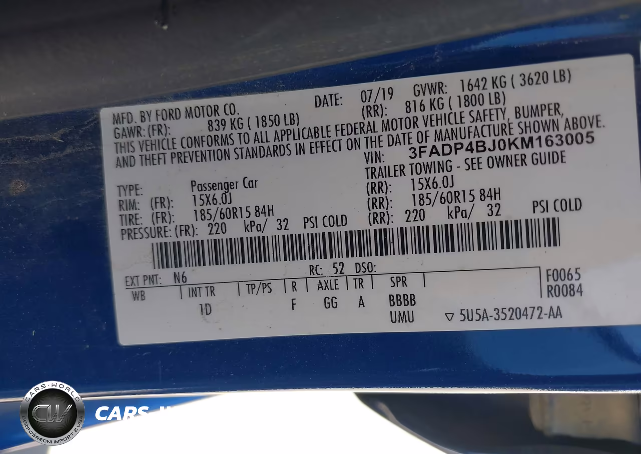 2019 Ford Fiesta Se VIN:3FADP4BJ0KM163005 - 9