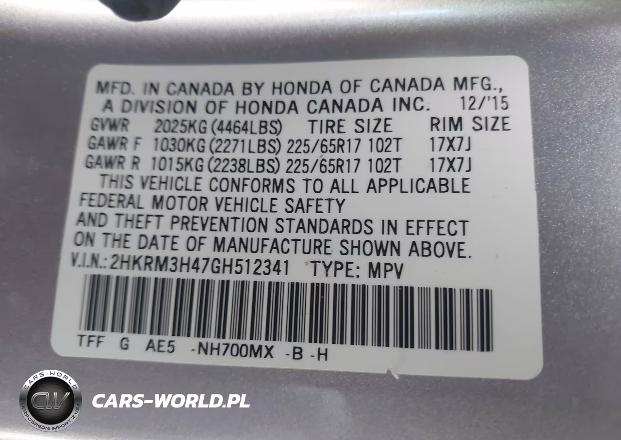 2016 Honda Cr-V Se VIN:2HKRM3H47GH512341 - 9