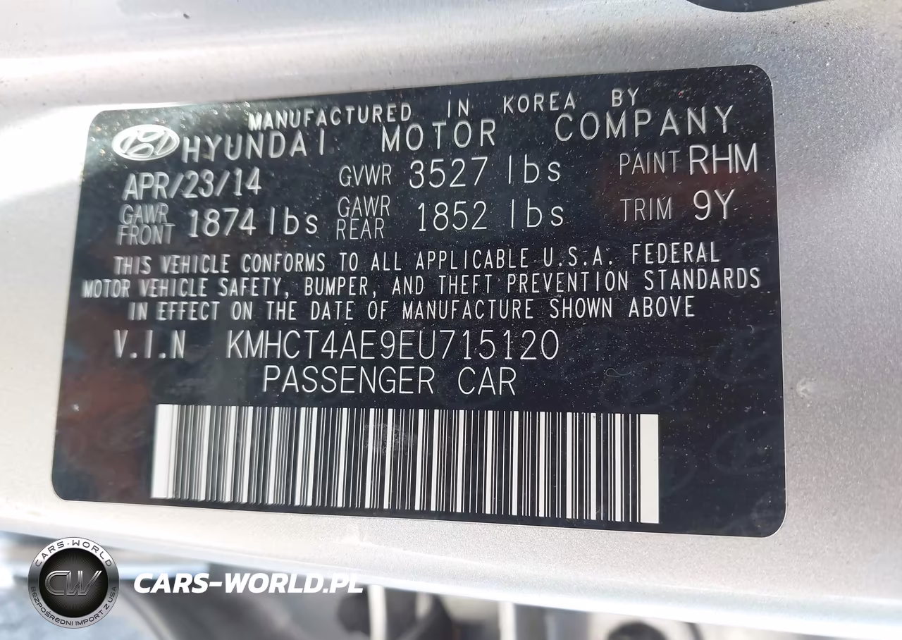 2014 Hyundai Accent Gls VIN:KMHCT4AE9EU715120 - 9