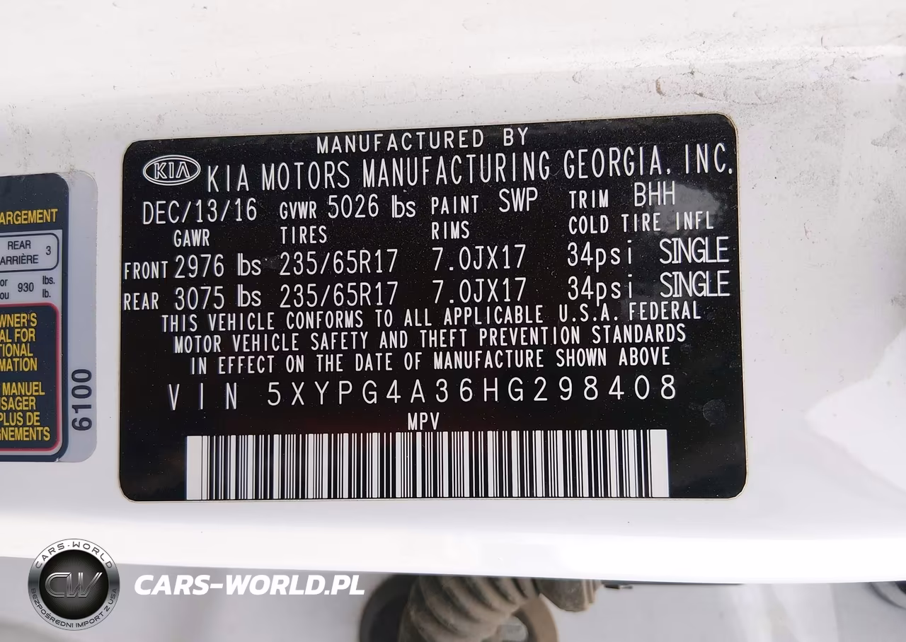 2017 Kia Sorento 2.4L Lx VIN:5XYPG4A36HG298408 - 9