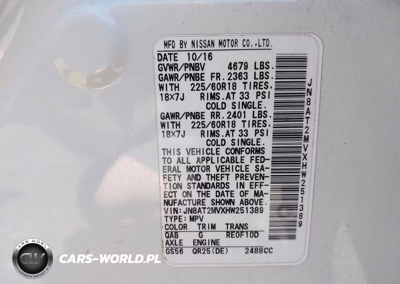 2017 Nissan Rogue Sl VIN:JN8AT2MVXHW251389 - 9