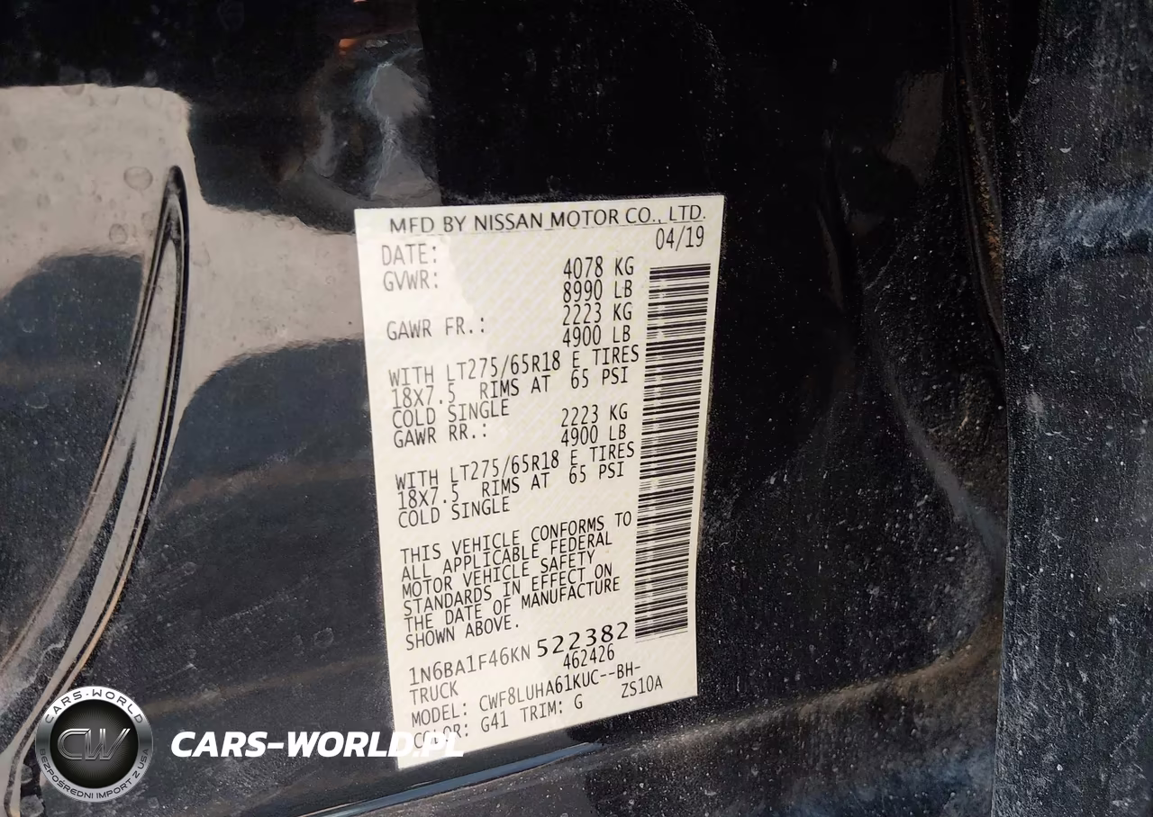 2019 Nissan Titan Xd Pro-4X Diesel VIN:1N6BA1F46KN522382 - 9