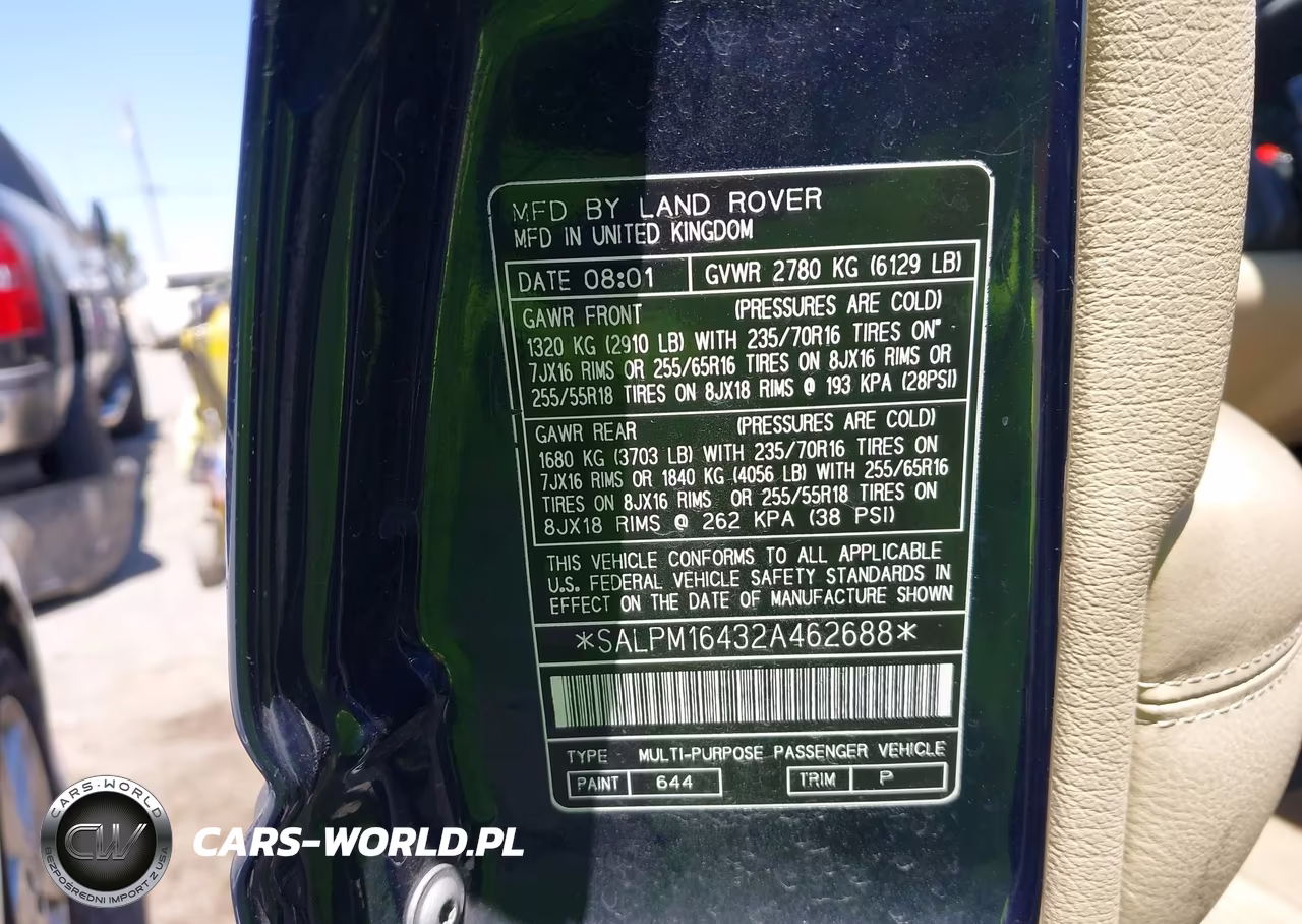 2002 Land Rover Range Rover 4.6 Hse VIN:SALPM16432A462688 - 9
