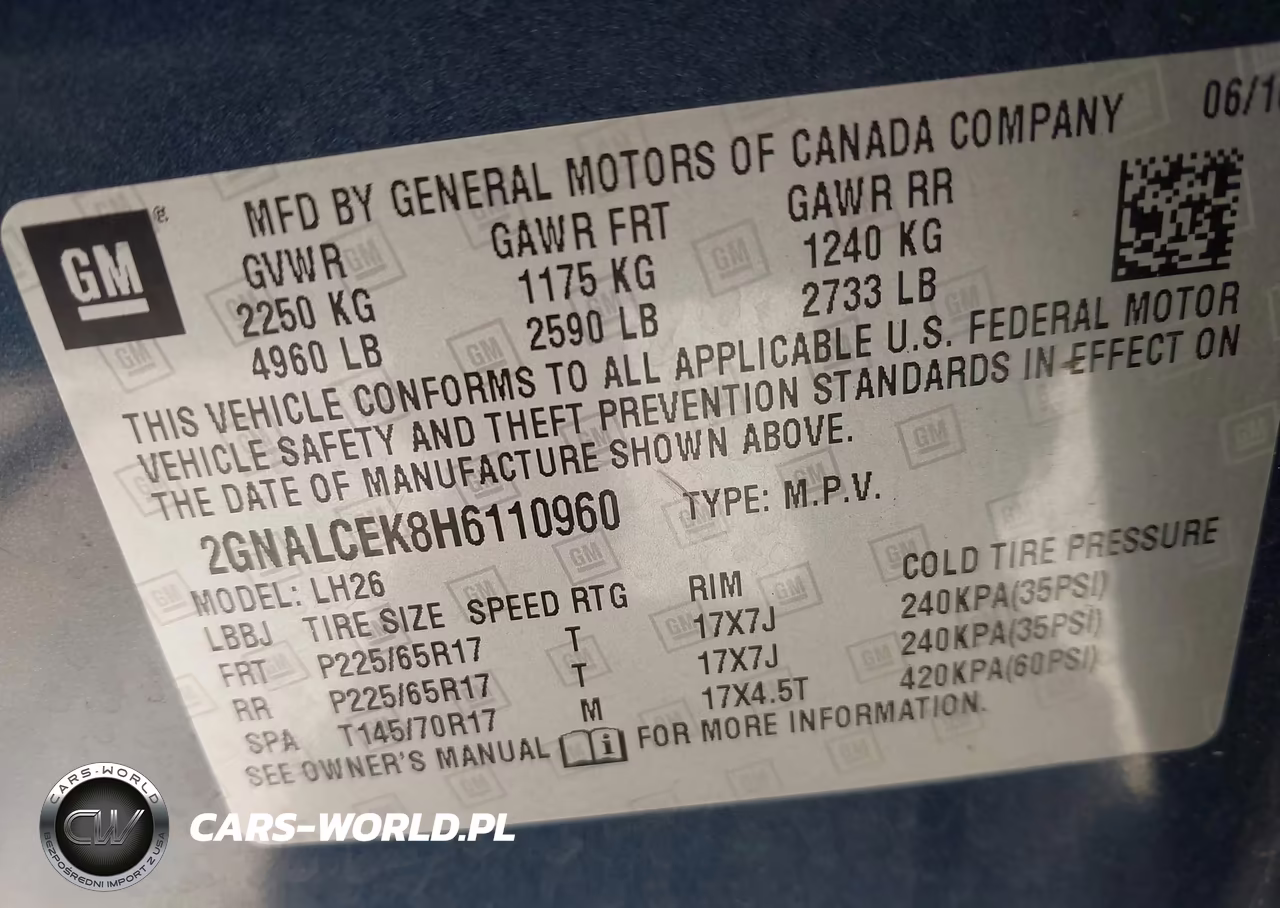 2017 Chevrolet Equinox Lt VIN:2GNALCEK8H6110960 - 9
