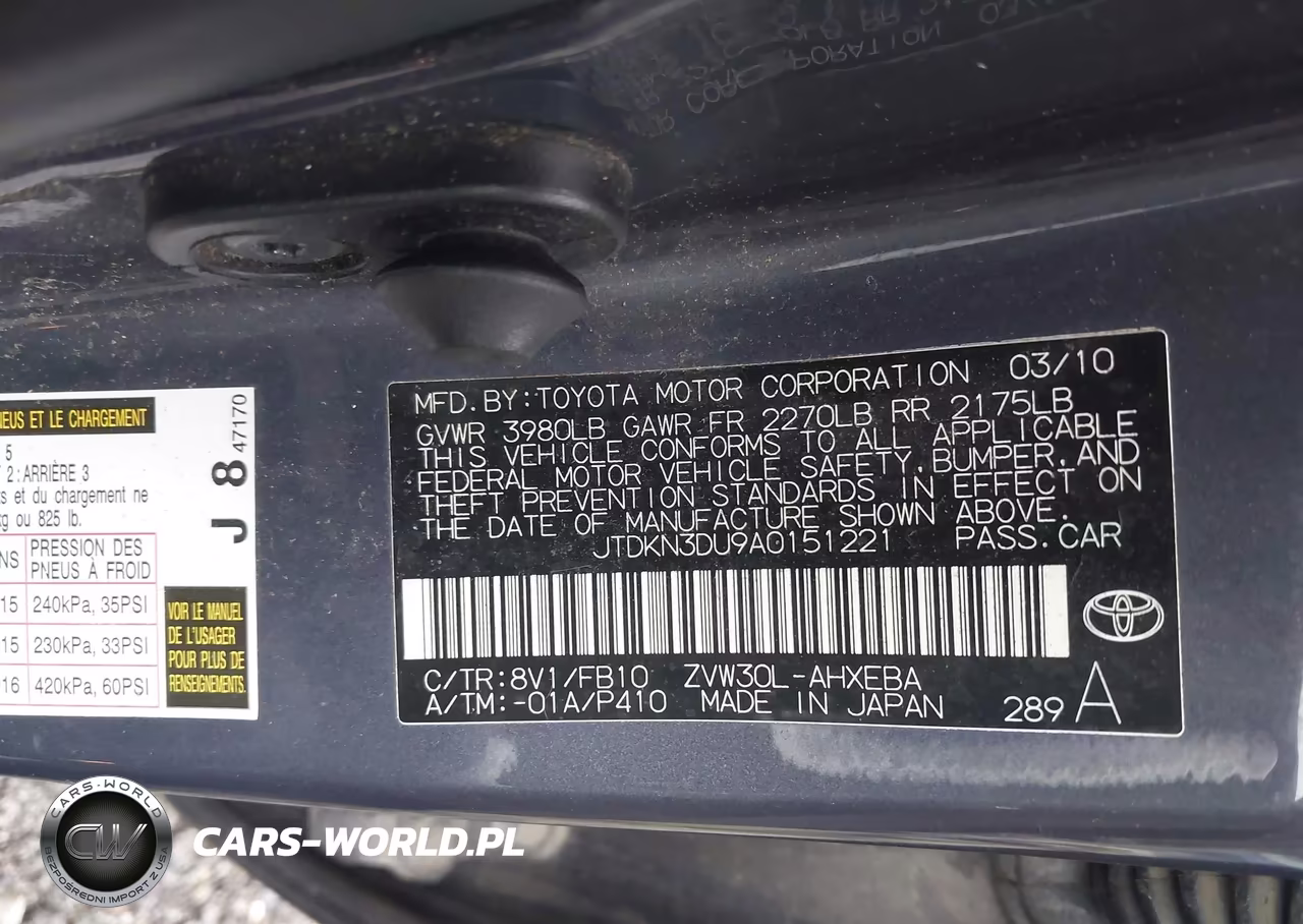 2010 Toyota Prius VIN:JTDKN3DU9A0151221 - 9