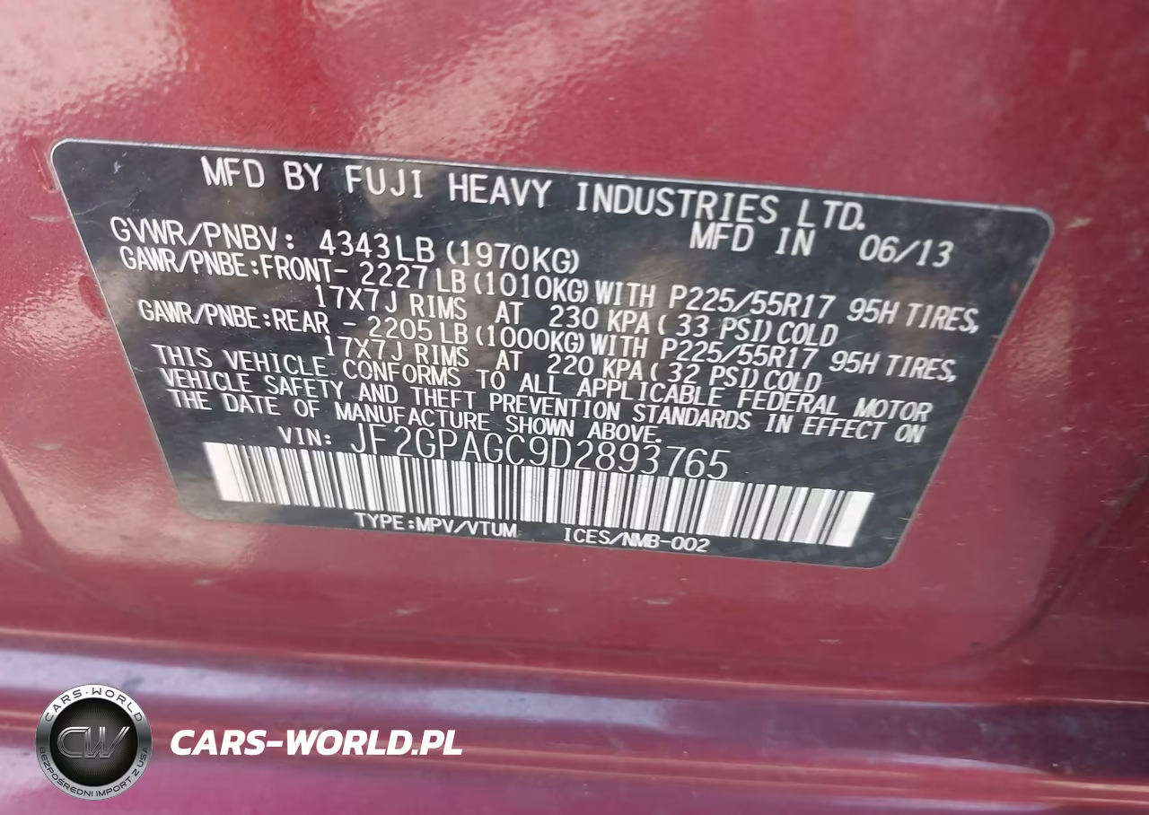 2013 Subaru Xv Crosstrek 2.0I Limited VIN:JF2GPAGC9D2893765 - 9