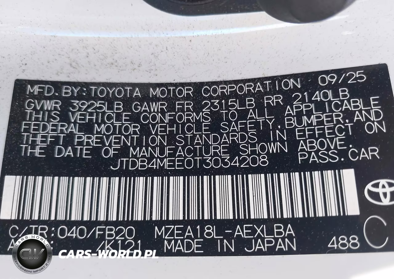 2026 Toyota Corolla Le VIN:JTDB4MEE0T3034208 - 9