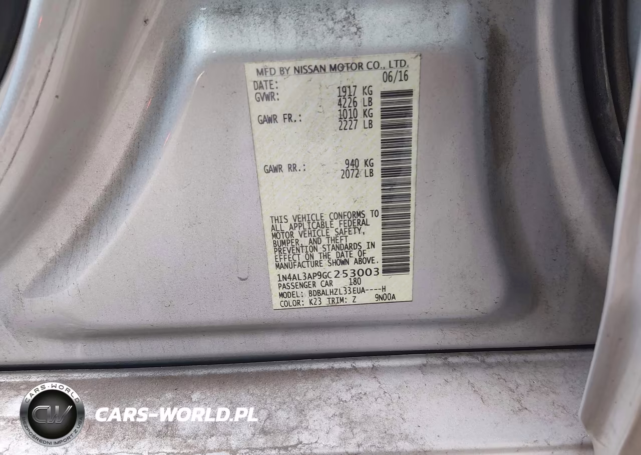 2016 Nissan Altima 2.5 Sr VIN:1N4AL3AP9GC253003 - 9