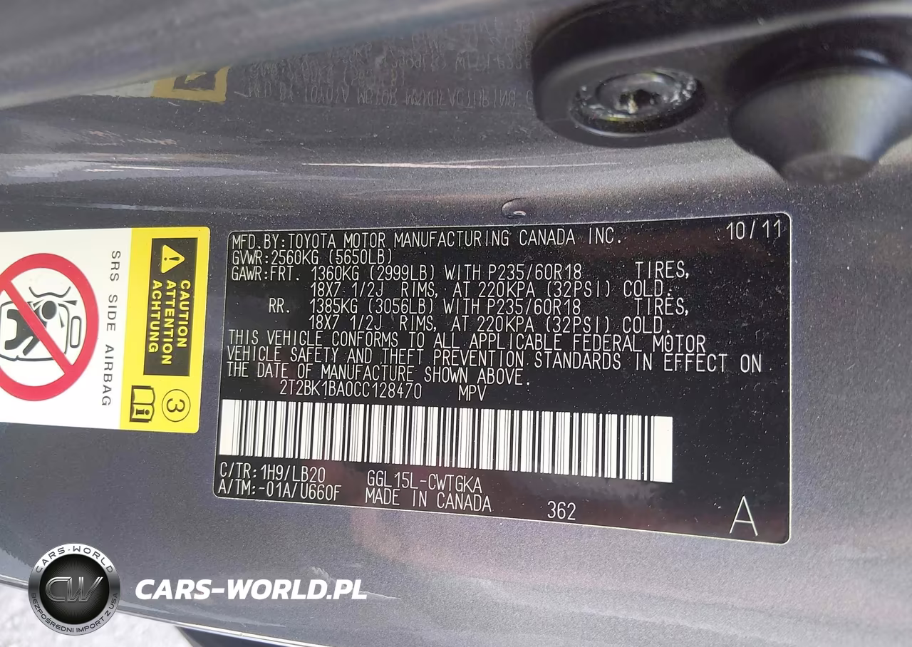 2012 Lexus Rx 350 VIN:2T2BK1BA0CC128470 - 9