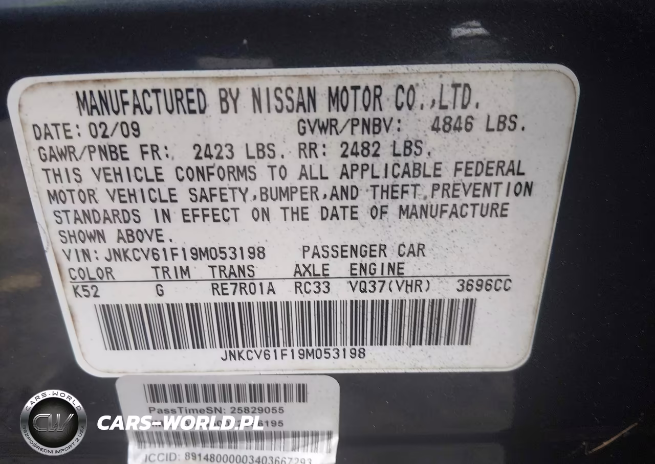 2009 Infiniti G37X VIN:JNKCV61F19M053198 - 9