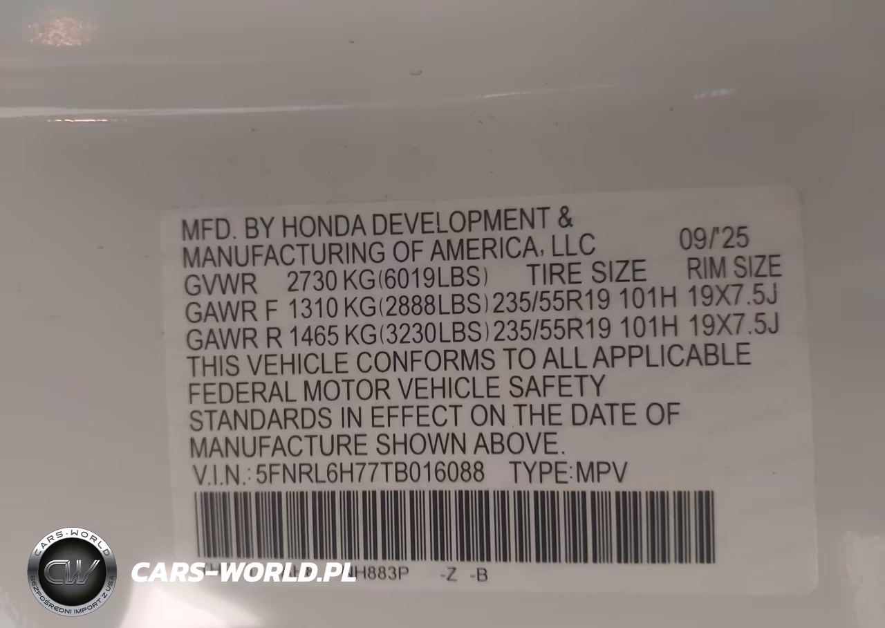 2026 Honda Odyssey Sport-L VIN:5FNRL6H77TB016088 - 9