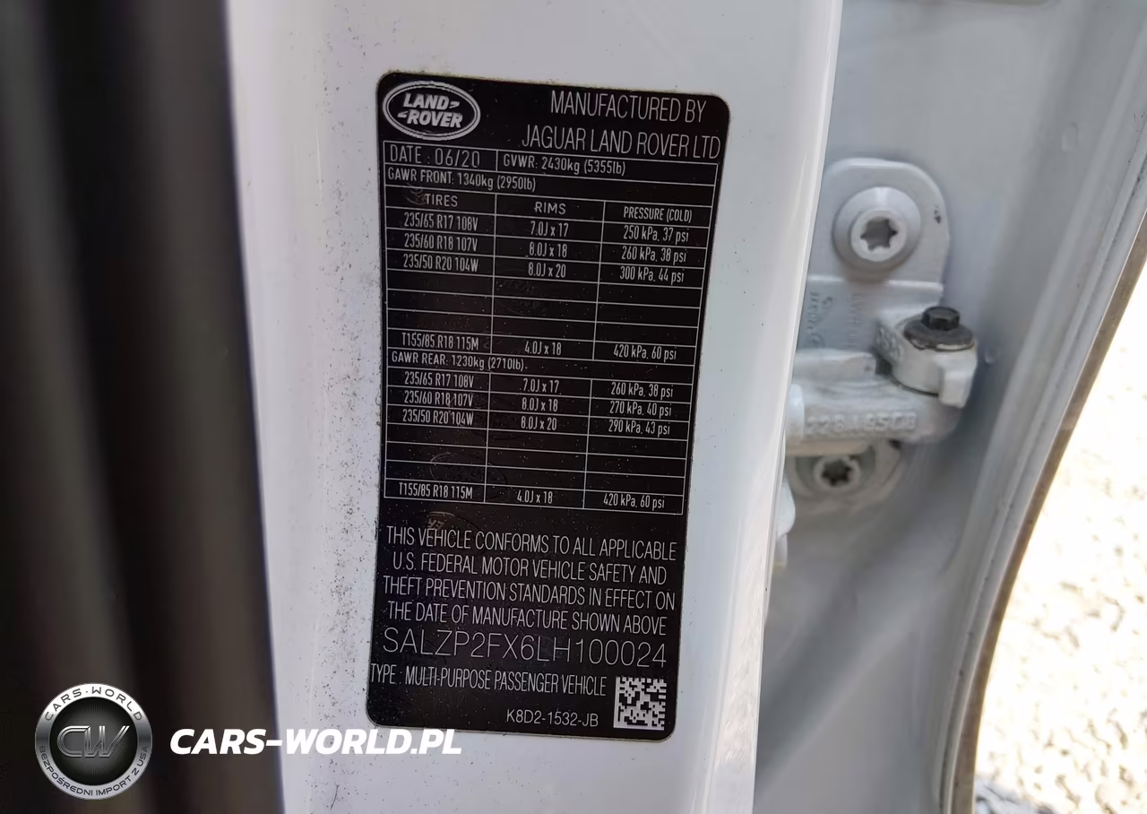 2020 Land Rover Range Rover Evoque Se VIN:SALZP2FX6LH100024 - 9