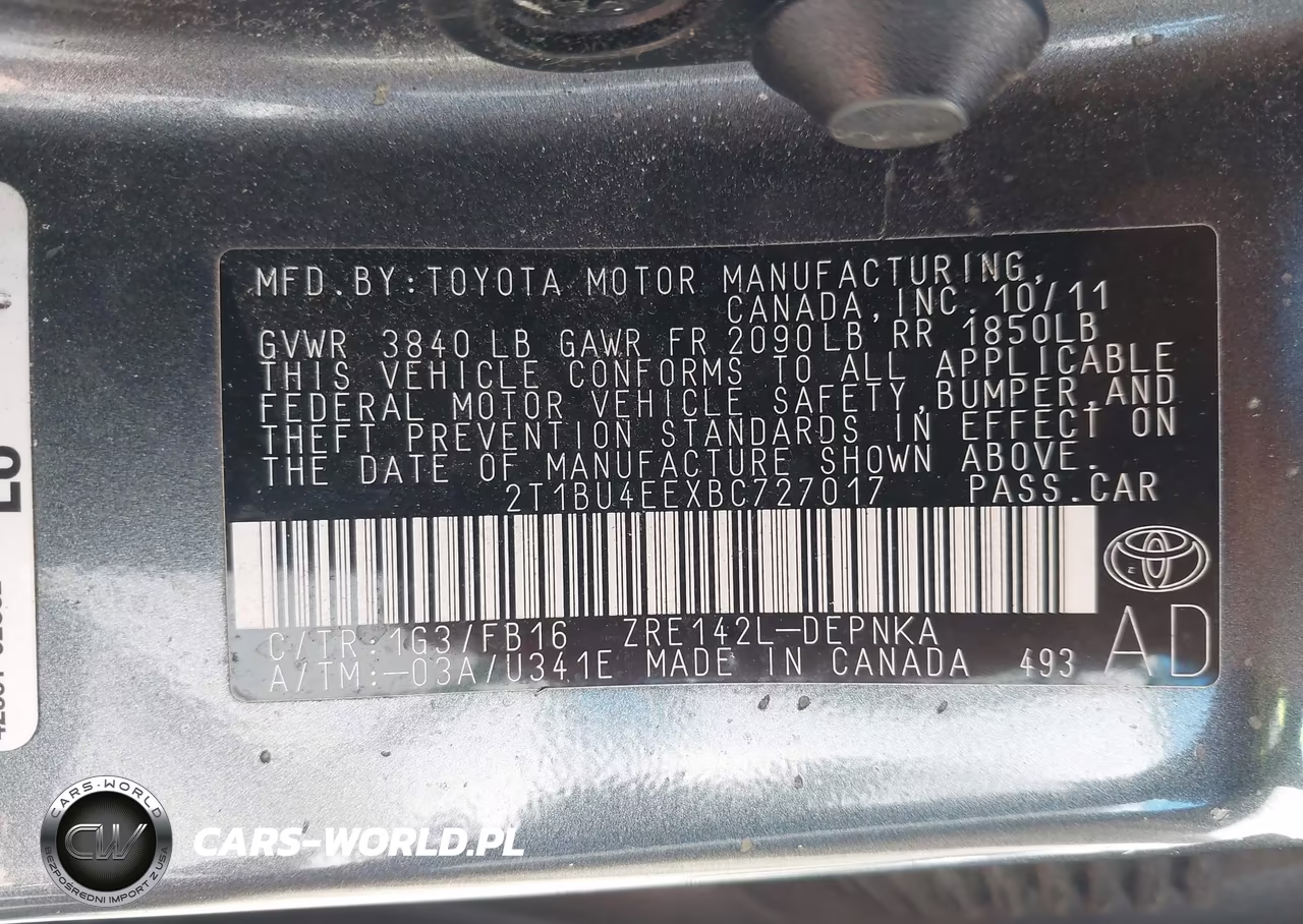 2011 Toyota Corolla Le VIN:2T1BU4EEXBC727017 - 9
