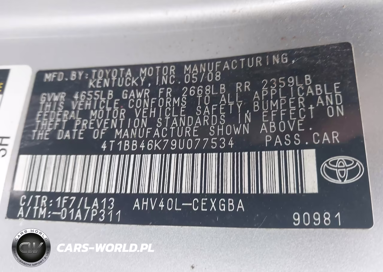 2009 Toyota Camry Hybrid VIN:4T1BB46K79U077534 - 9