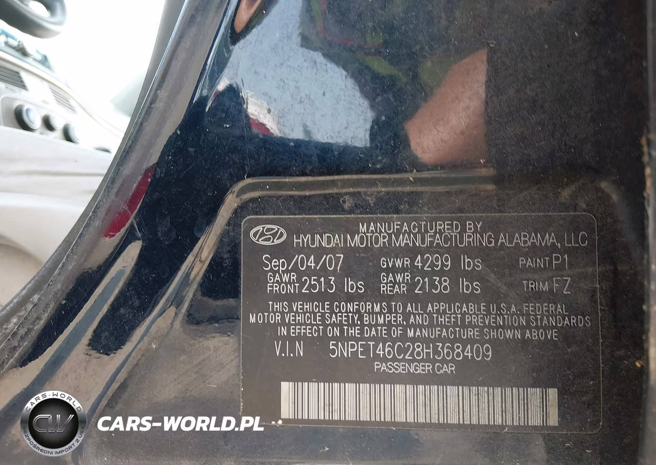2008 Hyundai Sonata Gls VIN:5NPET46C28H368409 - 9