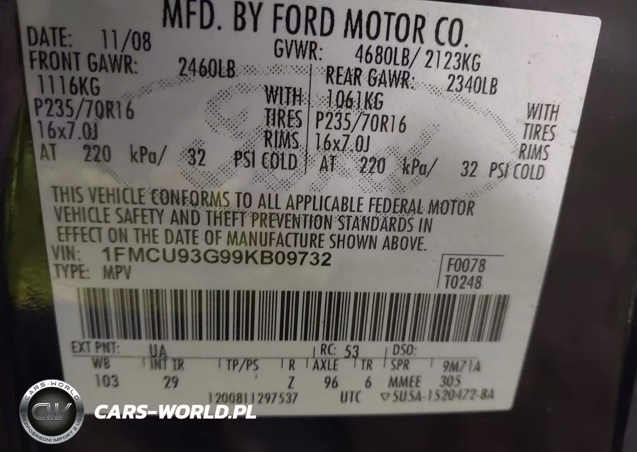 2009 Ford Escape Xlt VIN:1FMCU93G99KB09732 - 9