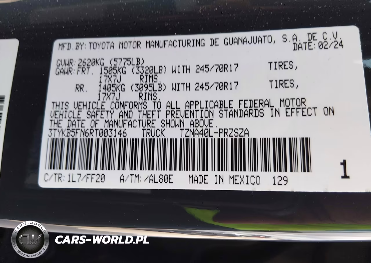 2024 Toyota Tacoma Sr5 VIN:3TYKB5FN6RT003146 - 9