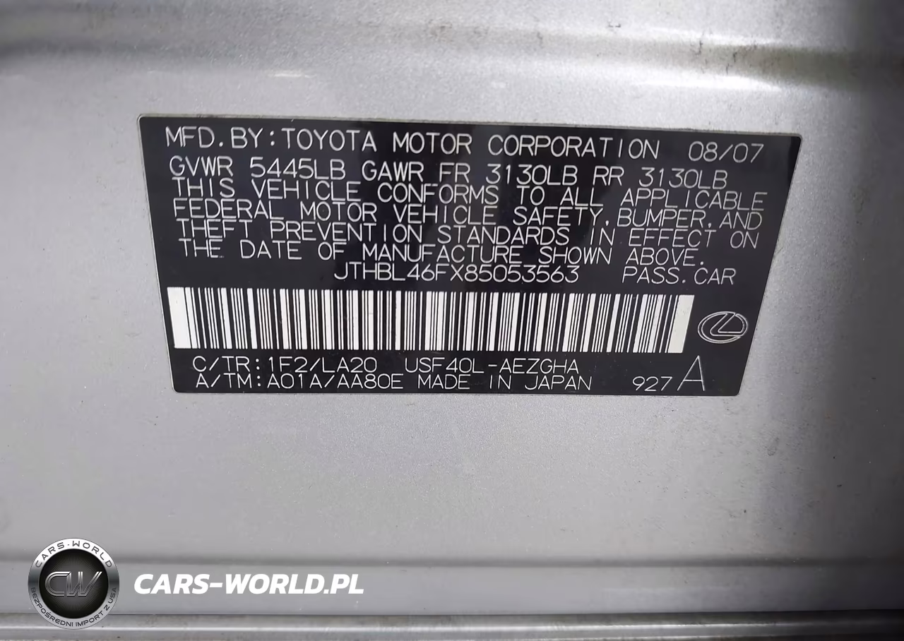2008 Lexus Ls 460 VIN:JTHBL46FX85053563 - 9
