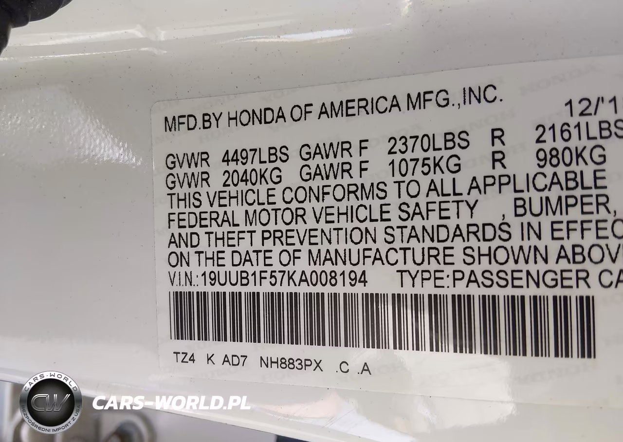 2019 Acura Tlx Tech Pkg VIN:19UUB1F57KA008194 - 9
