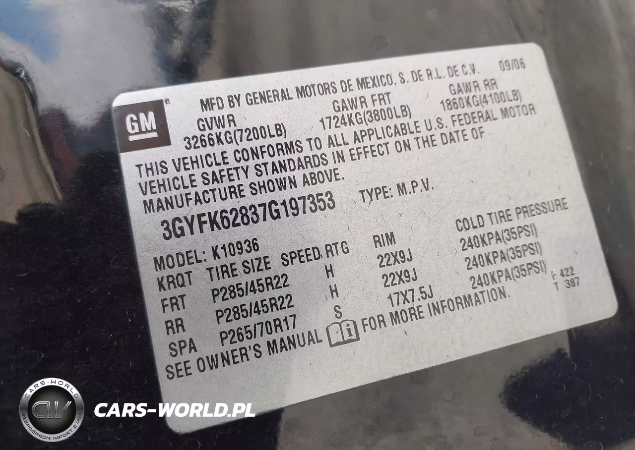 2007 Cadillac Escalade Ext VIN:3GYFK62837G197353 - 9