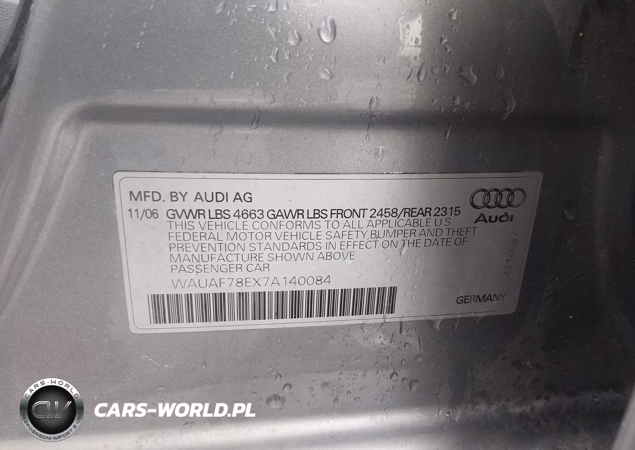 2007 Audi A4 2.0T VIN:WAUAF78EX7A140084 - 9