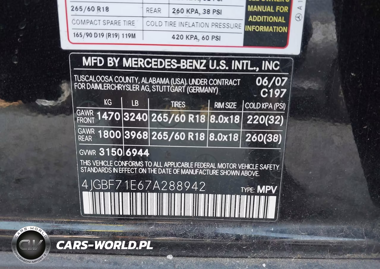 2007 Mercedes-Benz Gl 450 4Matic VIN:4JGBF71E67A288942 - 9