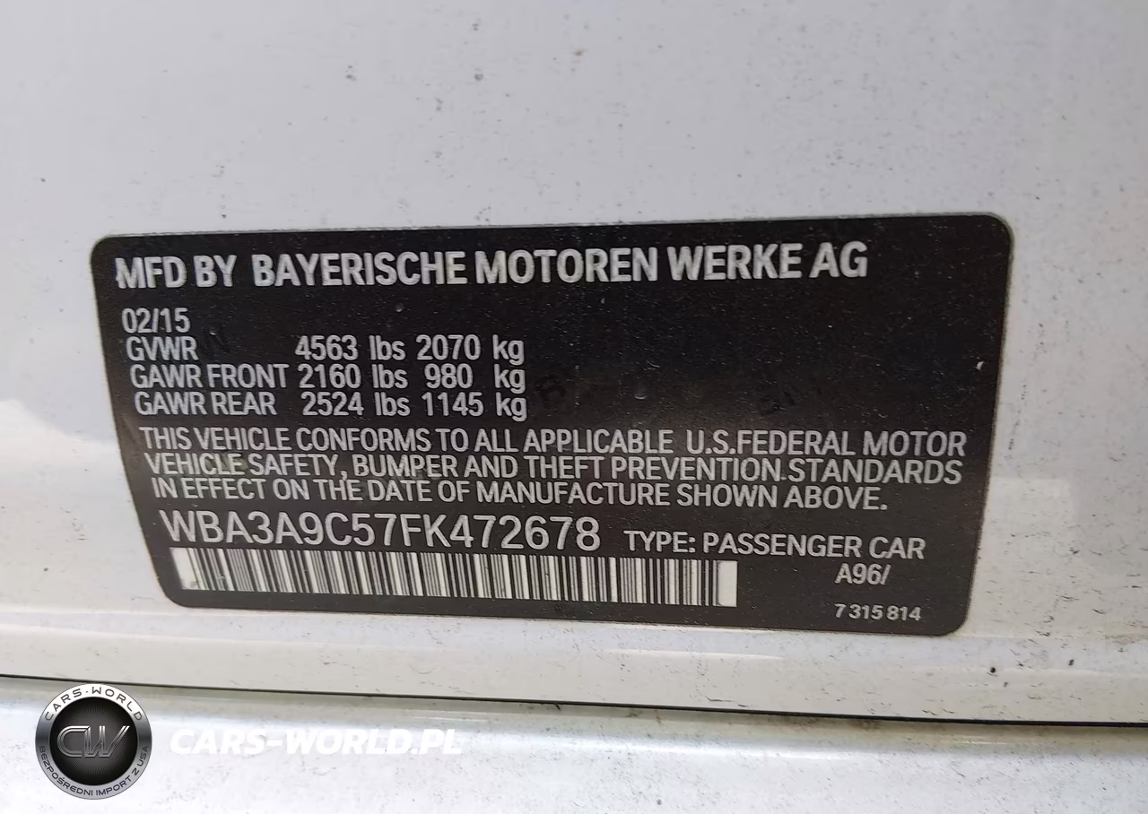 2015 BMW 335I VIN:WBA3A9C57FK472678 - 9