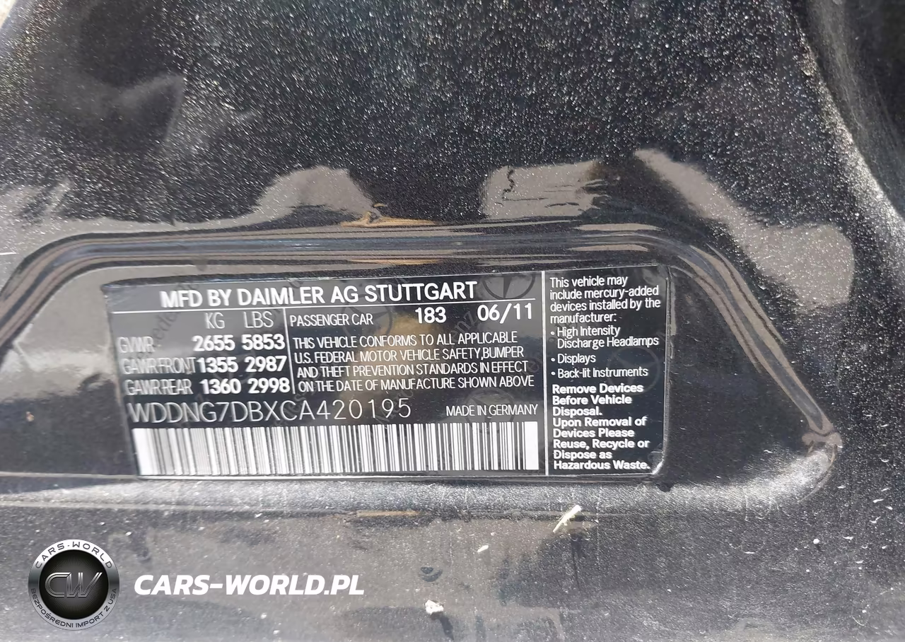 2012 Mercedes-Benz S 550 VIN:WDDNG7DBXCA420195 - 9