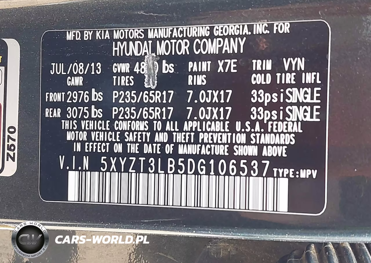 2013 Hyundai Santa Fe Sport VIN:5XYZT3LB5DG106537 - 9