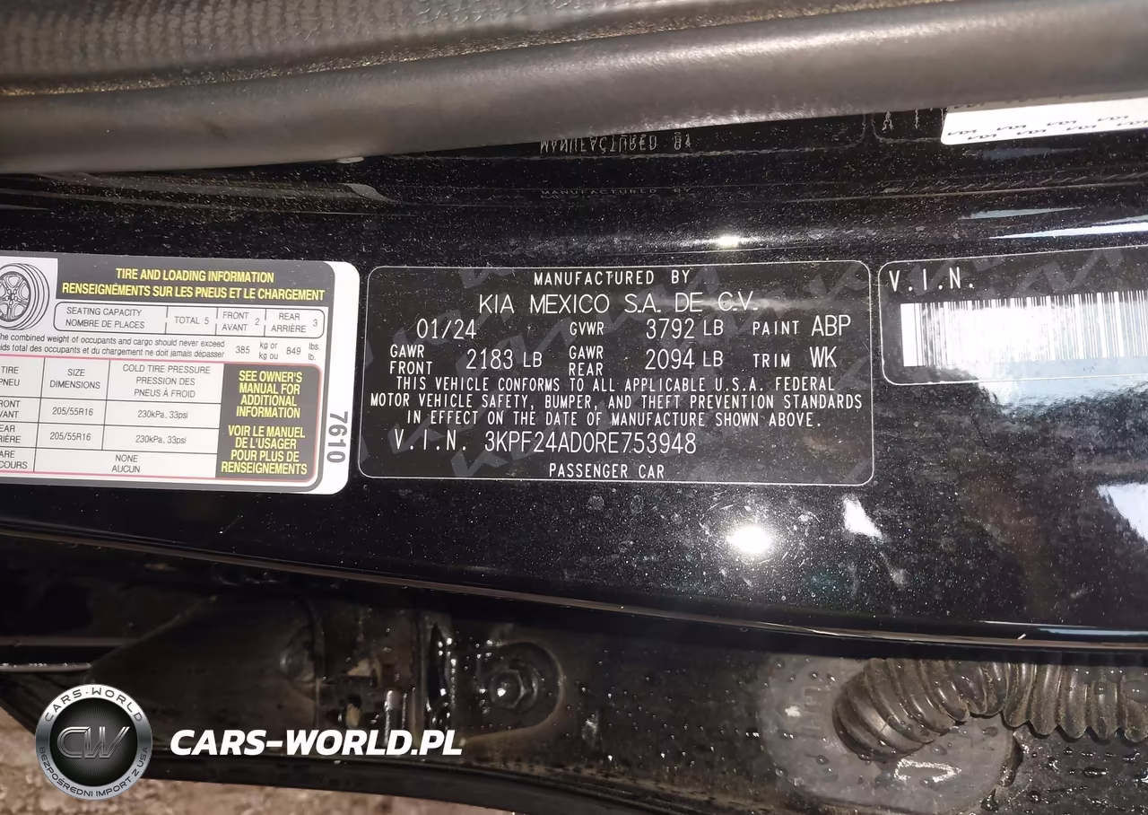 2024 Kia Forte Lxs VIN:3KPF24AD0RE753948 - 9