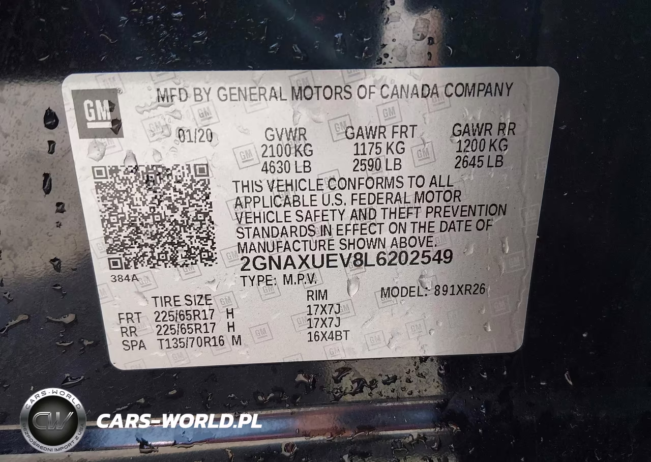 2020 Chevrolet Equinox Awd Lt 1.5L Turbo VIN:2GNAXUEV8L6202549 - 9