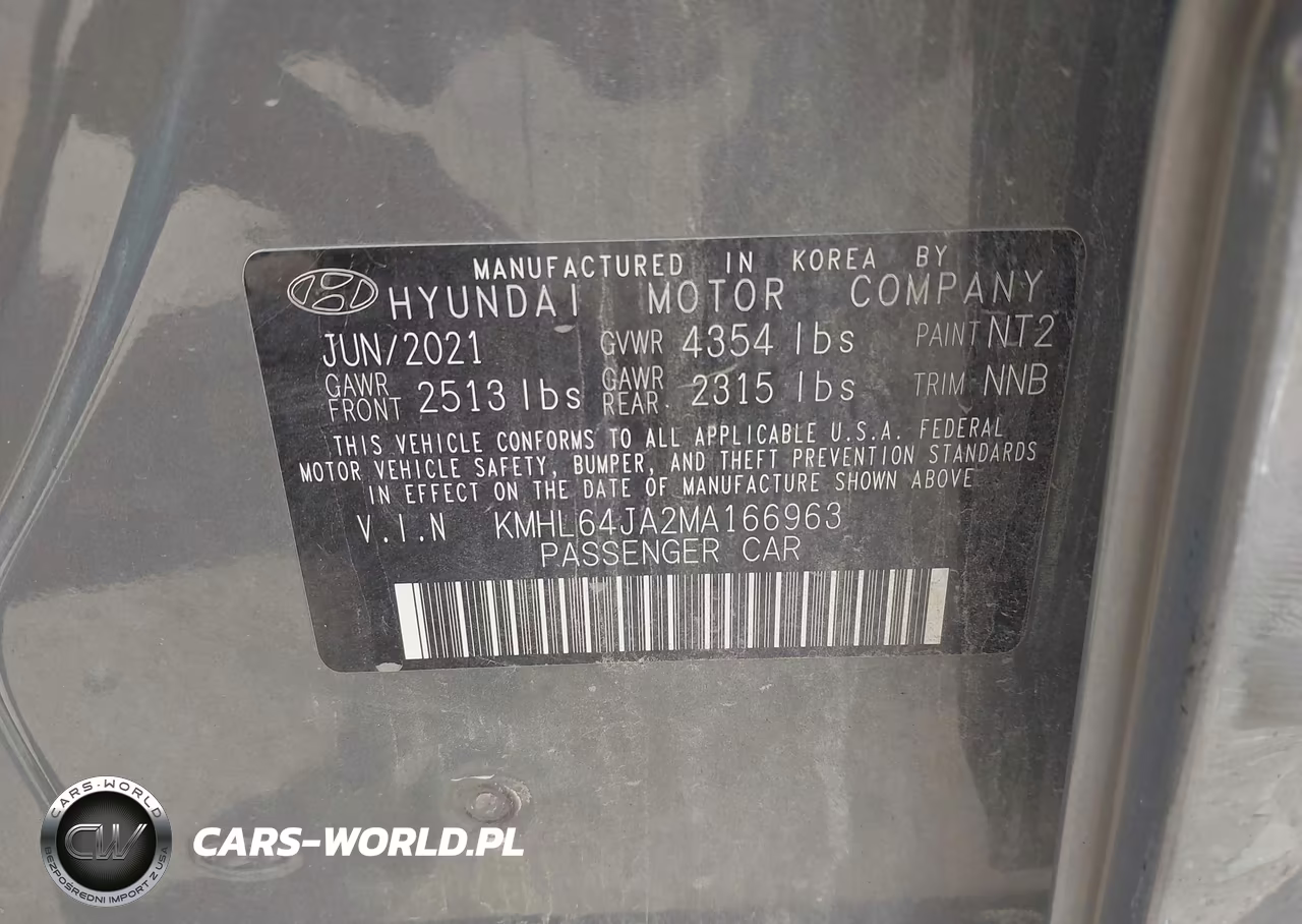 2021 Hyundai Sonata Sel VIN:KMHL64JA2MA166963 - 9