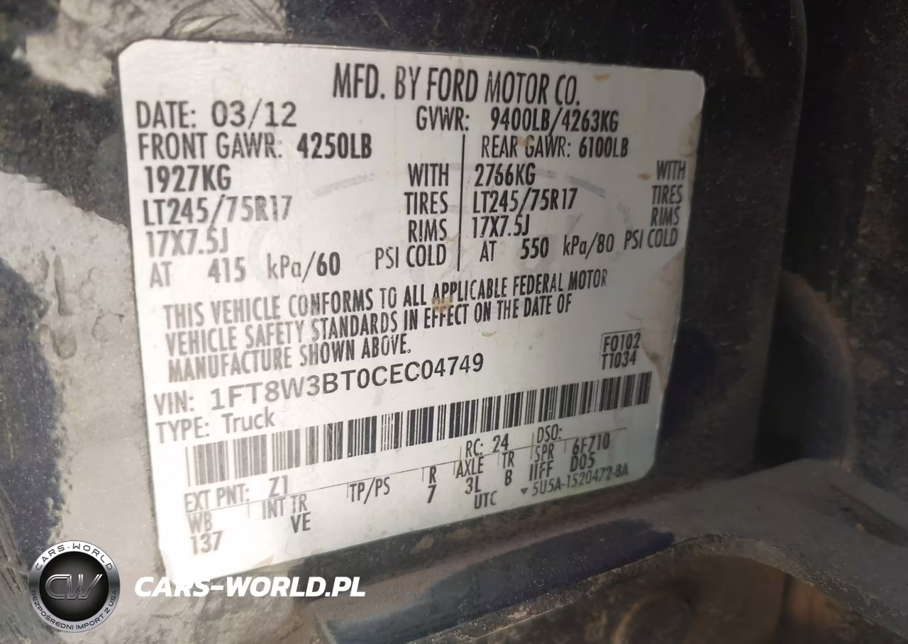 2012 Ford F-350 Xlt VIN:1FT8W3BT0CEC04749 - 8