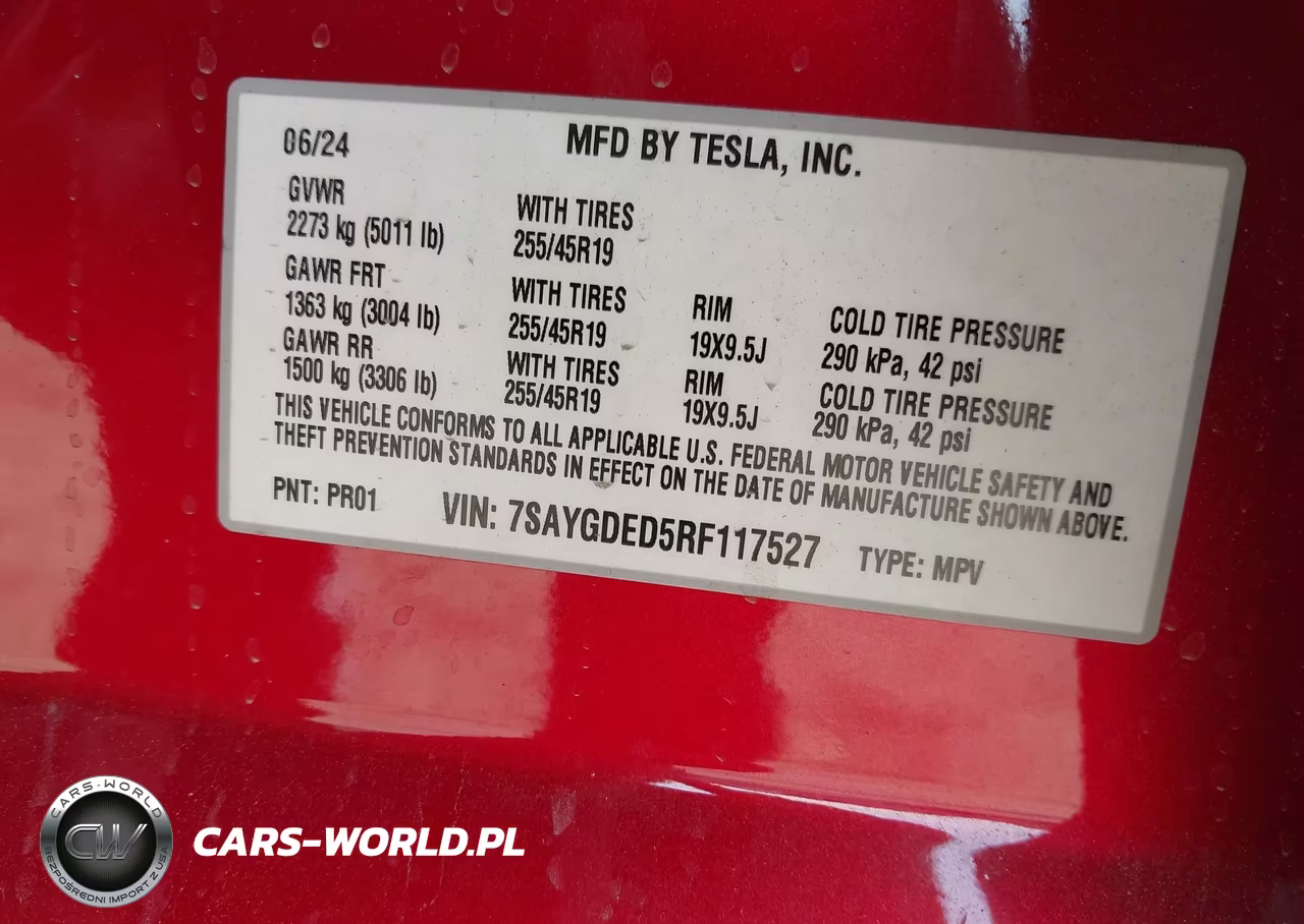 2024 Tesla Model Y Long Range Single Motor Rear-Wheel Drive-Rwd VIN:7SAYGDED5RF117527 - 9