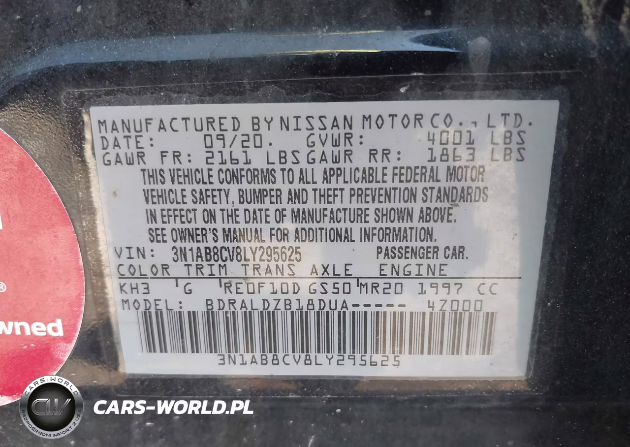 2020 Nissan Sentra Sv Xtronic Cvt VIN:3N1AB8CV8LY295625 - 9