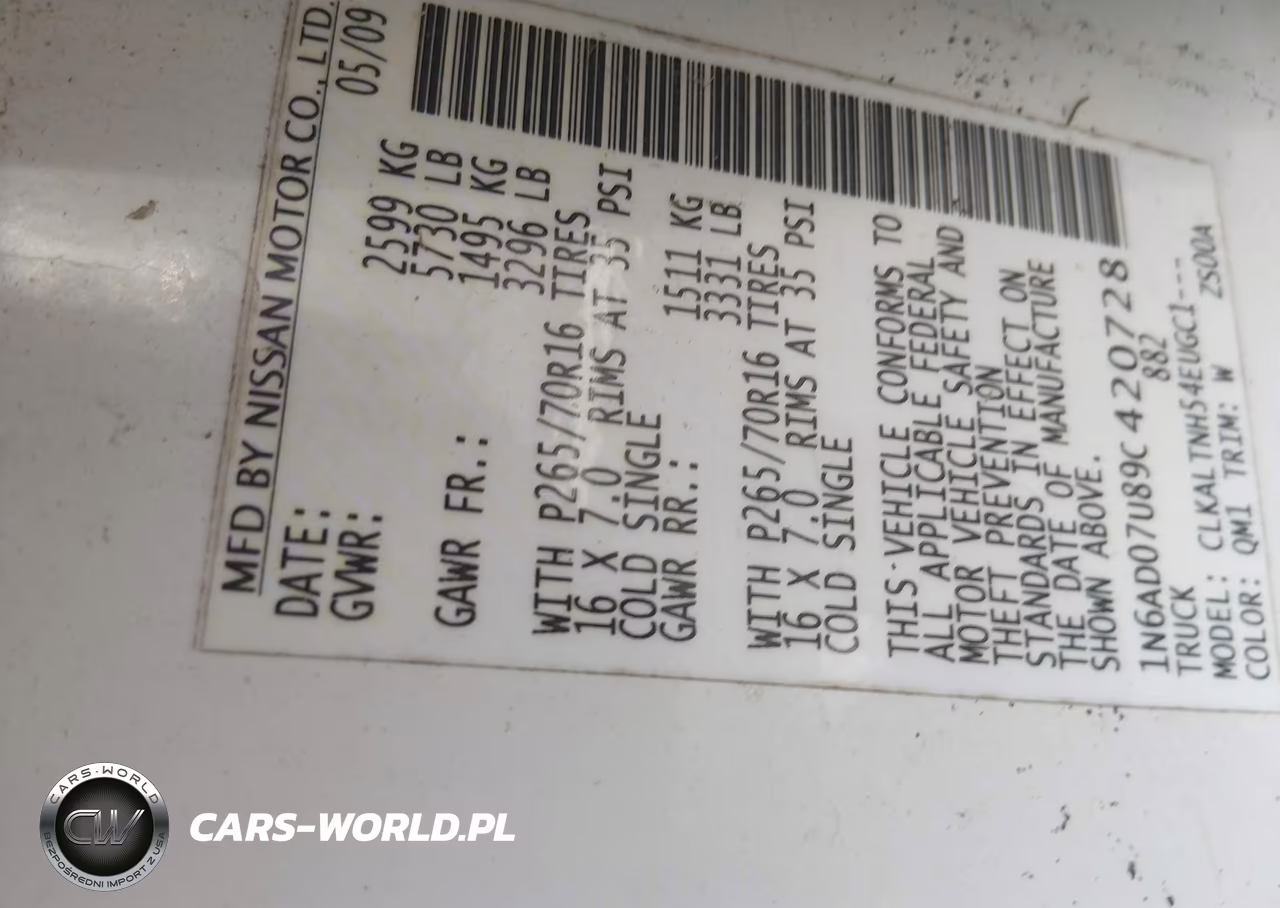 2009 Nissan Frontier Se VIN:1N6AD07U89C420728 - 9