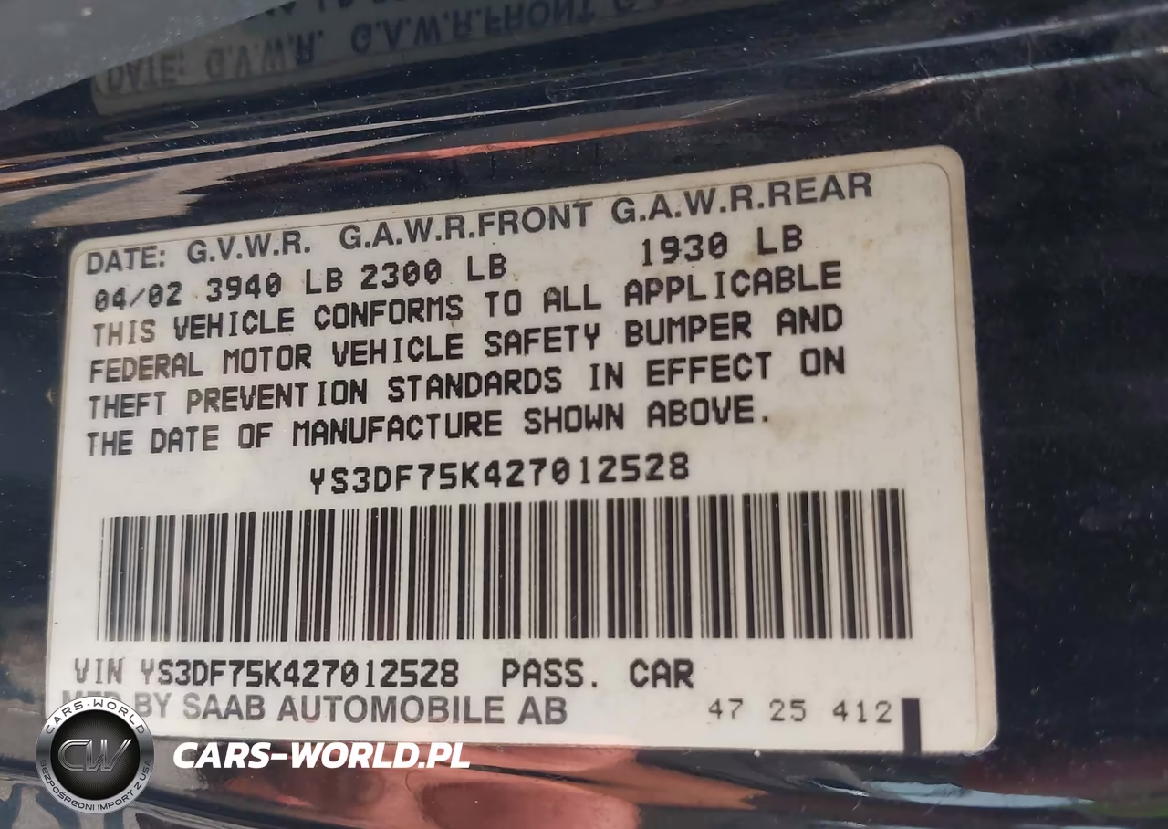 2002 Saab 9-3 Se VIN:YS3DF75K427012528 - 9