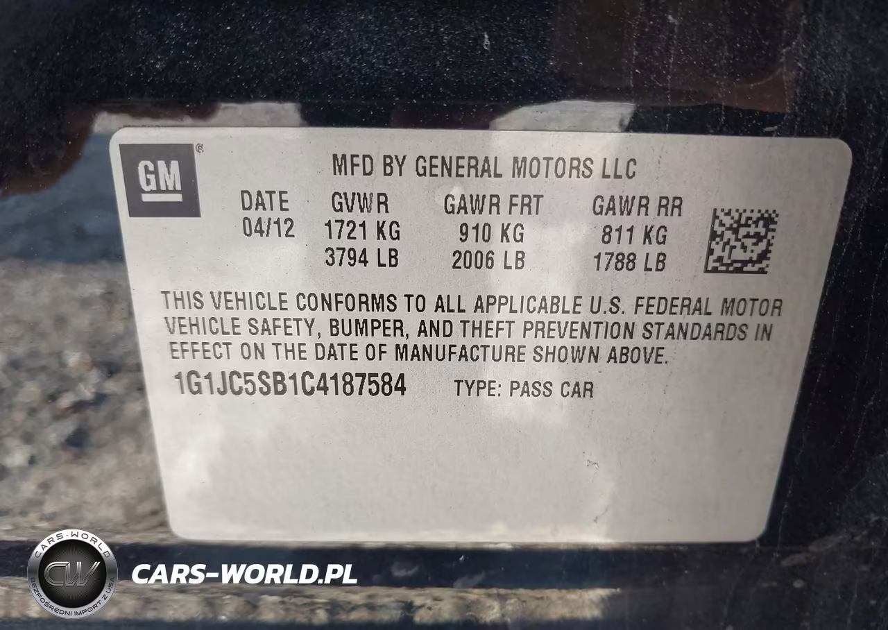 2012 Chevrolet Sonic 2Lt VIN:1G1JC5SB1C4187584 - 9