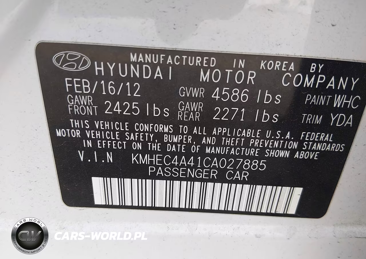 2012 Hyundai Sonata Hybrid VIN:KMHEC4A41CA027885 - 9
